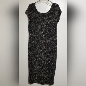 H&M black and speckled beige midi dress